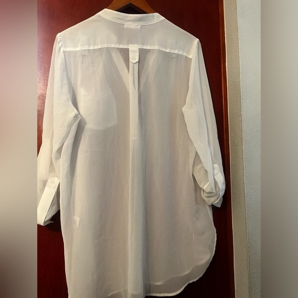 Anthropology Pleione White High Line White Shift Dress or Long Top Sz S Women - Picture 6 of 10